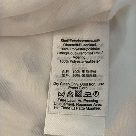 DKNY spring summer dress, white with blue dots, belted , full skirt, lined. SZ12 - Picture 11 of 12